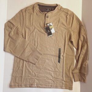 *NEW Khaki Henley - Men's Long Sleeve Size S